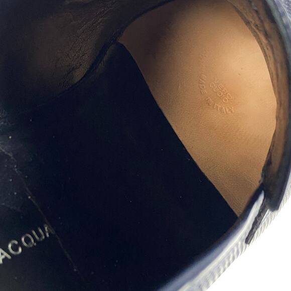 Alessandro dell Acqua Mens Dress Shoes Dark Navy Color Leather  Size 44 1/2 - Picture 11 of 12